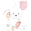 Japan Miffy Face-shaped Pouch with Carabiner - Orange Flower Bead Bijou - 2