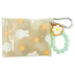 Japan Miffy Multi Clear Case with Carabiner - Mint Flower Bead Bijou