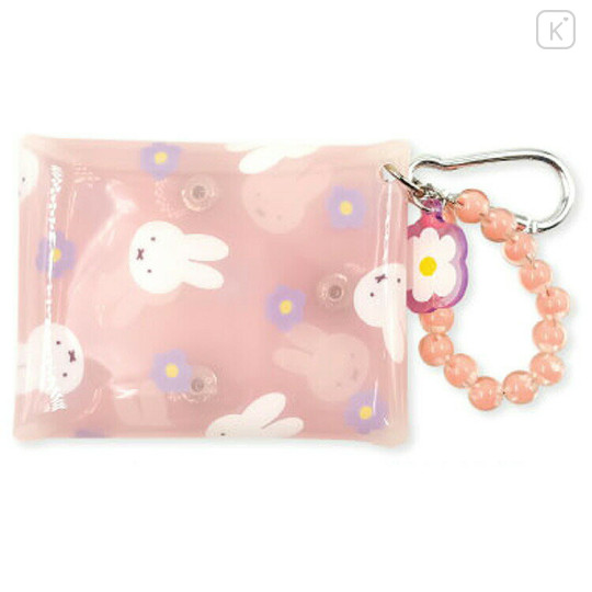 Japan Miffy Multi Clear Case with Carabiner - Orange Flower Bead Bijou - 1