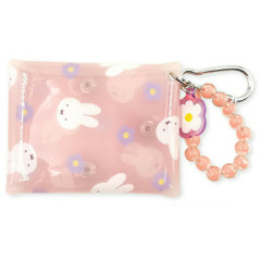 Japan Miffy Multi Clear Case with Carabiner - Orange Flower Bead Bijou