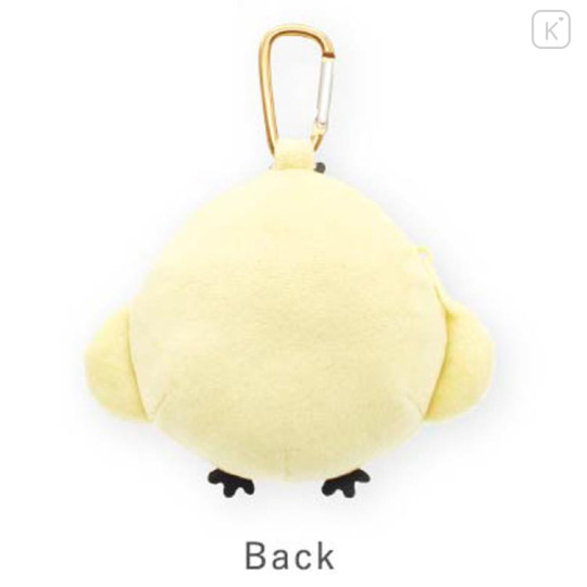 Japan San-X Fluffy Plush Mini Pouch with Carabiner - Kiiroitori - 2