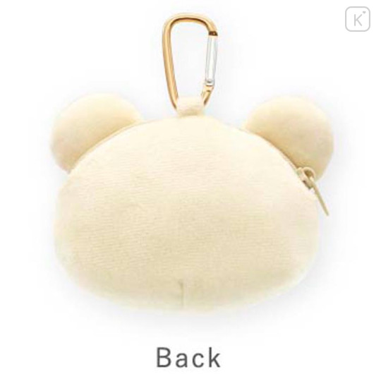 Japan San-X Fluffy Plush Mini Pouch with Carabiner - Korilakkuma : Face - 2