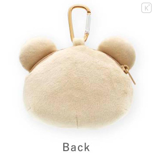 Japan San-X Fluffy Plush Mini Pouch with Carabiner - Rilakkuma : Face - 2