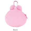 Japan Panchu Rabbit Fluffy Plush Mini Pouch with Carabiner - Face Wink - 2
