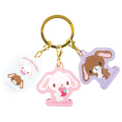 Japan Sanrio Acrylic Keychain 3 Charm - Sugarbunnies : Strawberry