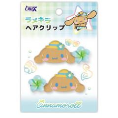 Japan Sanrio Acrylic Hair Clip Set - Cinnamoroll : Tan Sunburned Swimsuit Summer Glitter