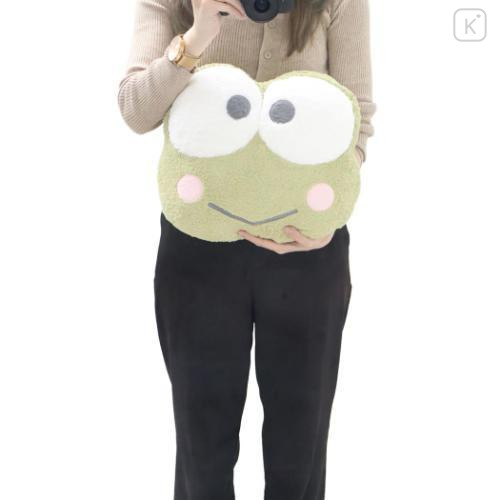 Japan Sanrio Die-cut Cushion - Keroppi : Face Marshmallow - 4