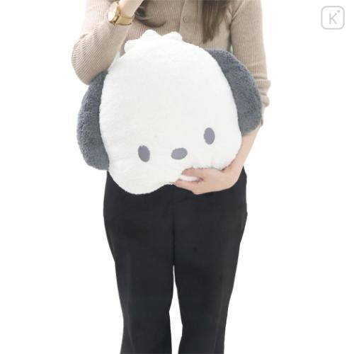 Japan Sanrio Die-cut Cushion - Pochacco : Face Marshmallow - 4