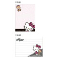 Japan Sanrio Mini Notepad - Hello Kitty & Tiny Chum : Big Ribbon Leopard Pink - 2