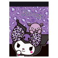 Japan Sanrio Mini Notepad - Kuromi : Big Ribbon Leopard Purple - 1
