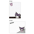 Japan Sanrio Mini Notepad - Kuromi : Big Ribbon Leopard Purple - 2