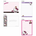 Japan Sanrio A6 Notepad - Hello Kitty & Tiny Chum : Big Ribbon Leopard Pink - 2