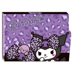Japan Sanrio A6 Notepad - Kuromi : Big Ribbon Leopard Purple