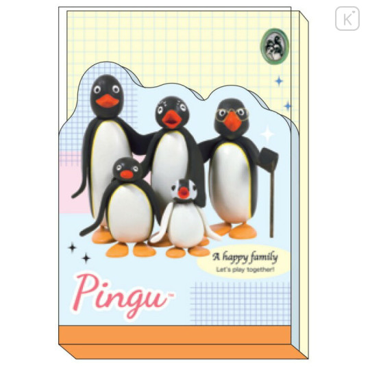 Japan Pingu A6 Notepad - Penguin Happy Family 3D - 1