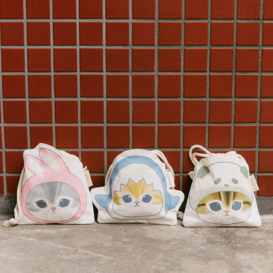 Japan Mofusand Die-cut Drawstring Bag - Shark Cat - 3