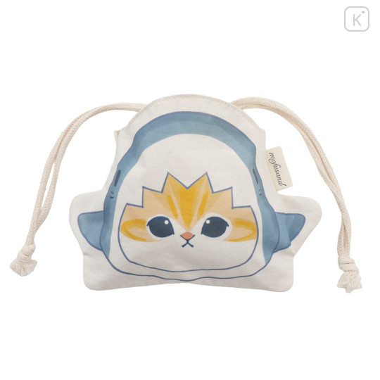 Japan Mofusand Die-cut Drawstring Bag - Shark Cat - 6