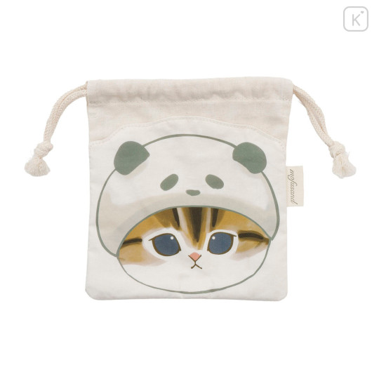 Japan Mofusand Die-cut Drawstring Bag - Panda Cat - 1