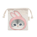 Japan Mofusand Die-cut Drawstring Bag - Rabbit Cat - 1
