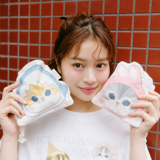 Japan Mofusand Die-cut Drawstring Bag - Rabbit Cat - 2