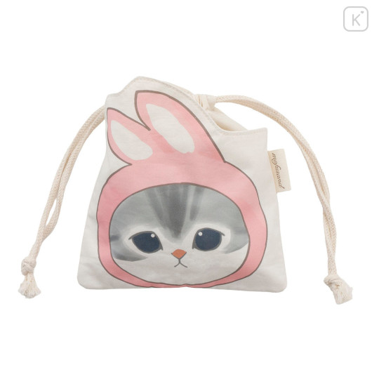 Japan Mofusand Die-cut Drawstring Bag - Rabbit Cat - 6