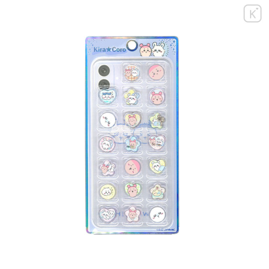 Japan Chiikawa KiraCoro Glass Bead Sticker - Furuhonya Kani-chan & Momonga - 1