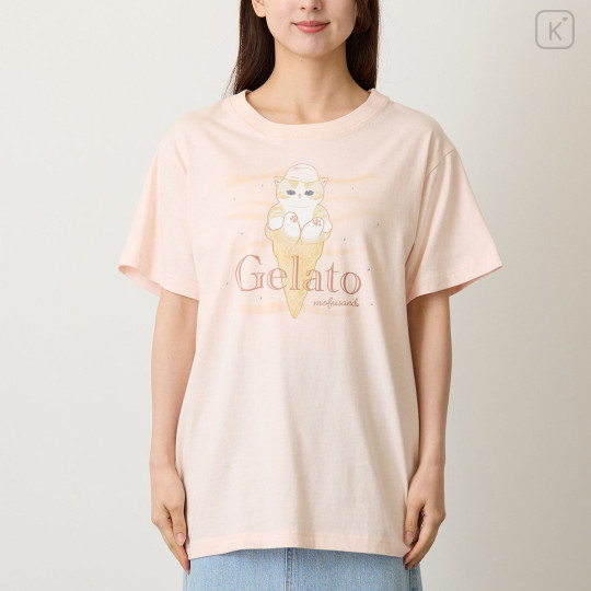 Japan Mofusand T-shirt (XL) - Gelato Cat Pale Pink - 5