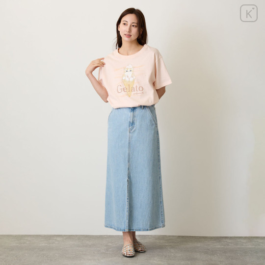 Japan Mofusand T-shirt (XL) - Gelato Cat Pale Pink - 8