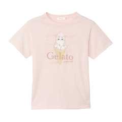 Japan Mofusand T-shirt (M) - Gelato Cat Pale Pink