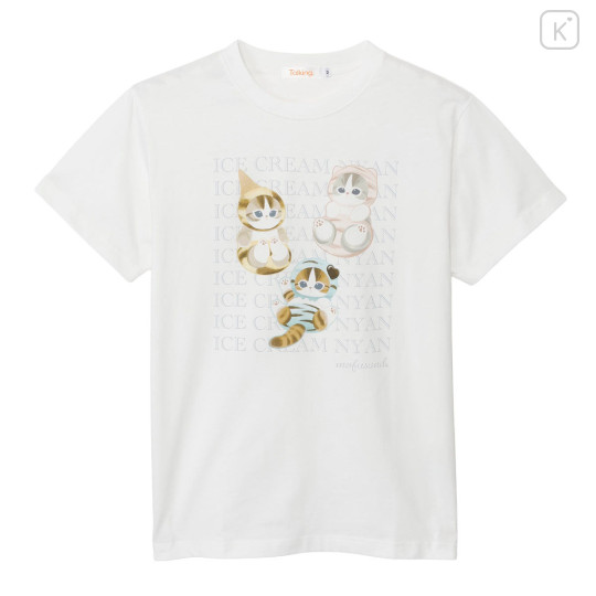 Japan Mofusand T-shirt (M) - Ice Cream Cat White - 1