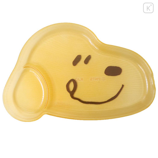 Japan Peanuts Die-cut Plastic Plate - Snoopy : Clear Face Yellow - 1