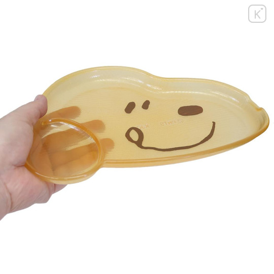Japan Peanuts Die-cut Plastic Plate - Snoopy : Clear Face Yellow - 2