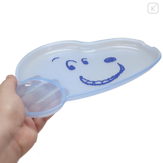 Japan Peanuts Die-cut Plastic Plate - Snoopy : Clear Face Blue - 2