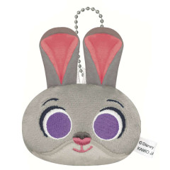 Japan Disney Mini Fluffy Plush Keychain - Zootopia : Judy Face