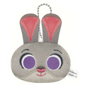 Japan Disney Mini Fluffy Plush Keychain - Zootopia : Judy Face - 1