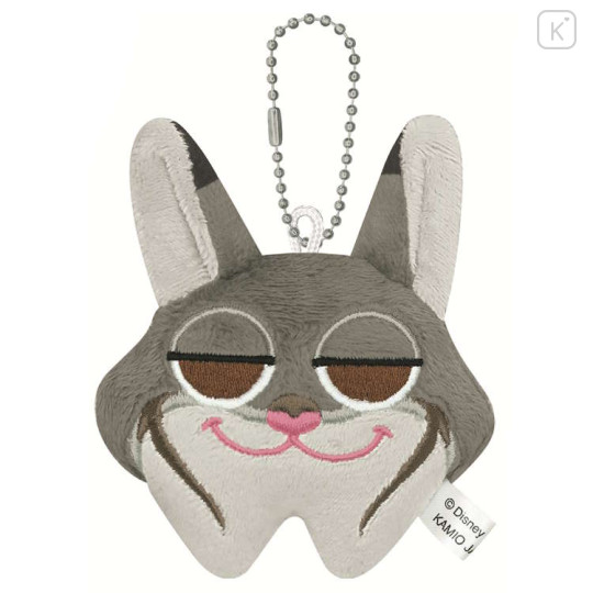 Japan Disney Mini Fluffy Plush Keychain - Zootopia : Pawbert Lynxley Face - 1
