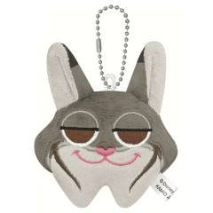 Japan Disney Mini Fluffy Plush Keychain - Zootopia : Pawbert Lynxley Face