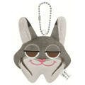 Japan Disney Mini Fluffy Plush Keychain - Zootopia : Pawbert Lynxley Face - 1
