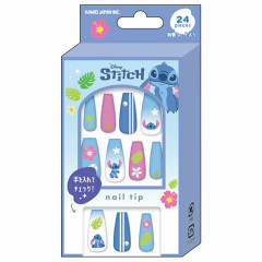 Japan Disney Nail Tips - Stitch : Hawaii Blue Pink