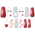 Japan Disney Nail Tips - Baymax : Heart Red White - 2