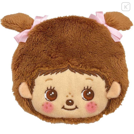 Japan Monchhichi Mini Gamaguchi Clasp Pouch Coin Purse - Bebichhichi-chan : Face Smile - 1