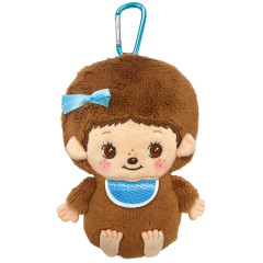 Japan Monchhichi Mascot Holder Mini Plush Pouch - Bebichhichi-kun