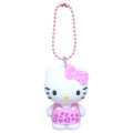 Japan Sanrio PVC Mascot Keychain - Hello Kitty : Leopard Pink - 1