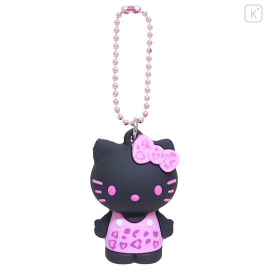 Japan Sanrio PVC Mascot Keychain - Hello Kitty : Leopard Black - 1