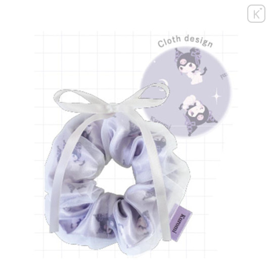 Japan Sanrio Ribbon Layered Scrunchie - Kuromi : Ballet Core - 3