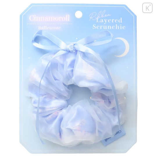 Japan Sanrio Ribbon Layered Scrunchie - Cinnamoroll : Ballet Core - 1