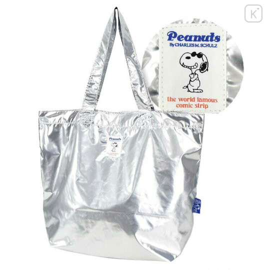 Japan Peanuts Tote Bag - Snoopy : Metallic Silver - 1