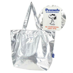 Japan Peanuts Tote Bag - Snoopy : Metallic Silver