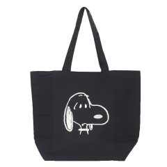 Japan Peanuts Embroidery Tote Bag - Snoopy : Black