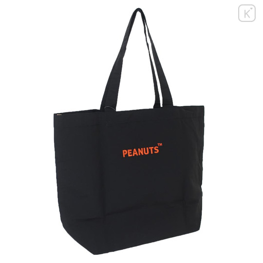 Japan Peanuts Embroidery Tote Bag - Snoopy : Black - 2