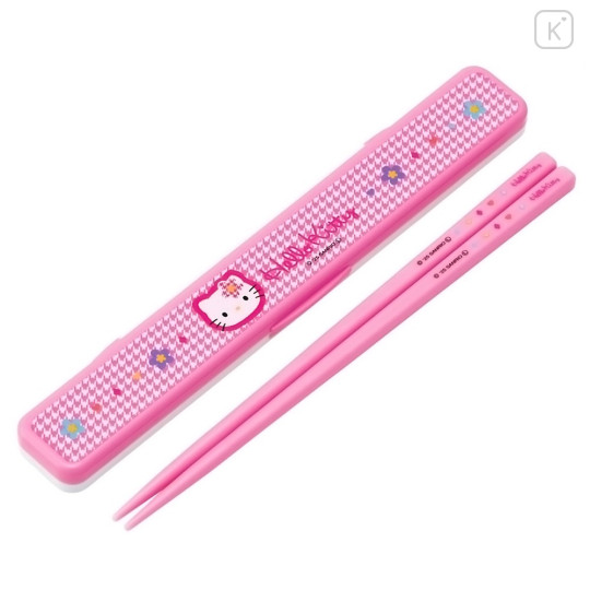 Japan Sanrio Chopsticks 18cm with Case - Hello Kitty : Kaohana - 1